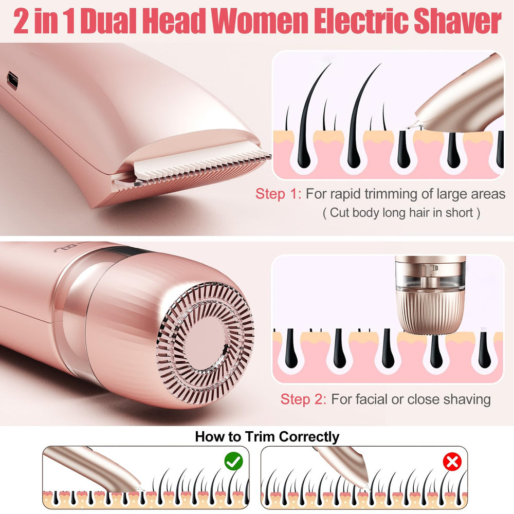 Aedicce bikini trimmer round shaver head for a close finish on delicate areas.