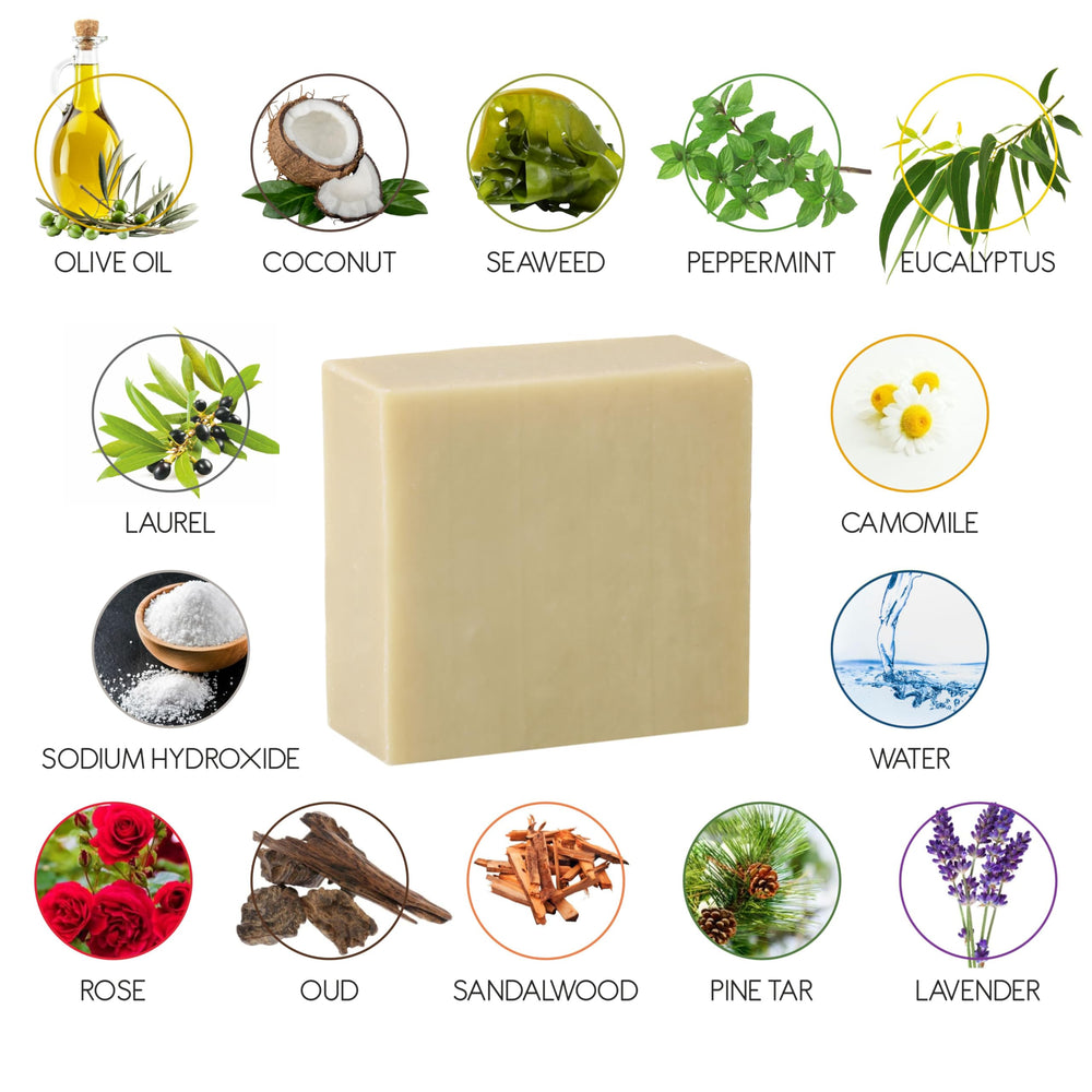 Aegean bar soap is hypoallergenic and dye-free for sensitive skin.