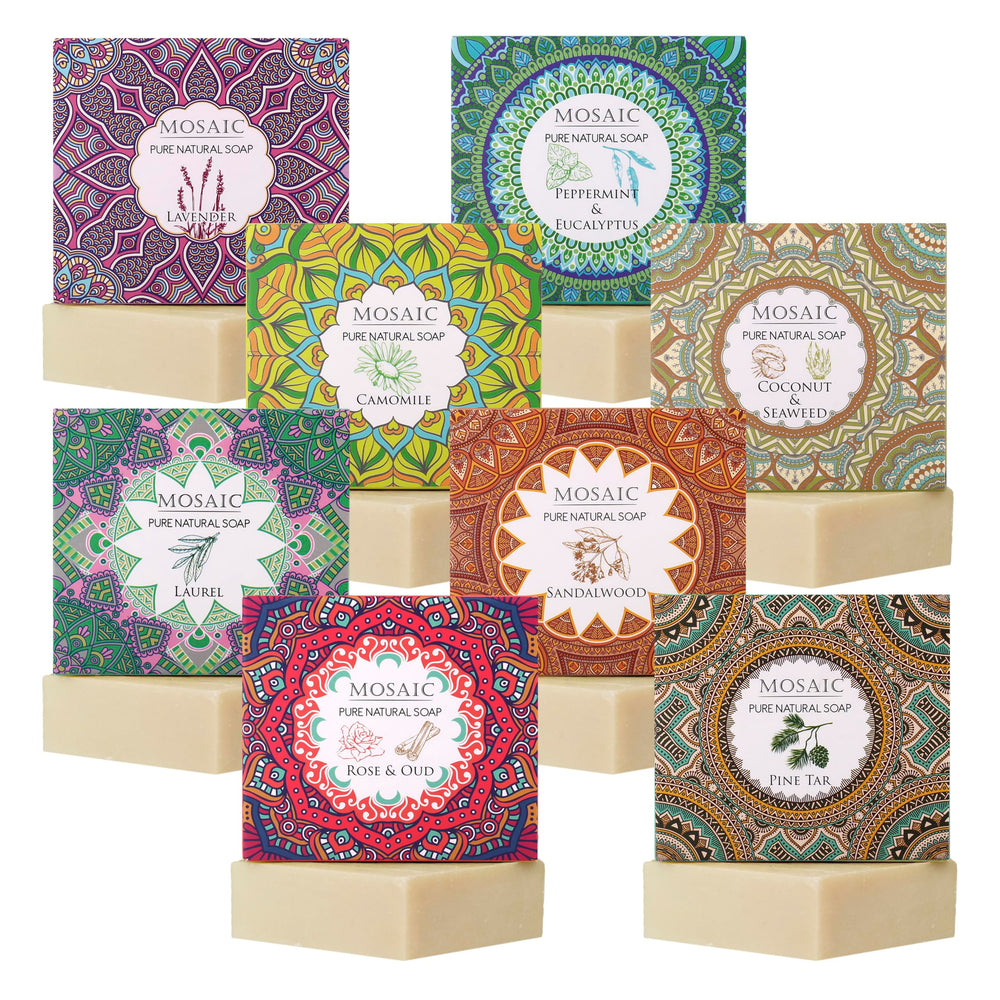 Aegean bar soap moisturizes skin to a velvety finish after washing.