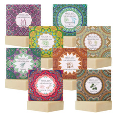 Aegean bar soap moisturizes skin to a velvety finish after washing.