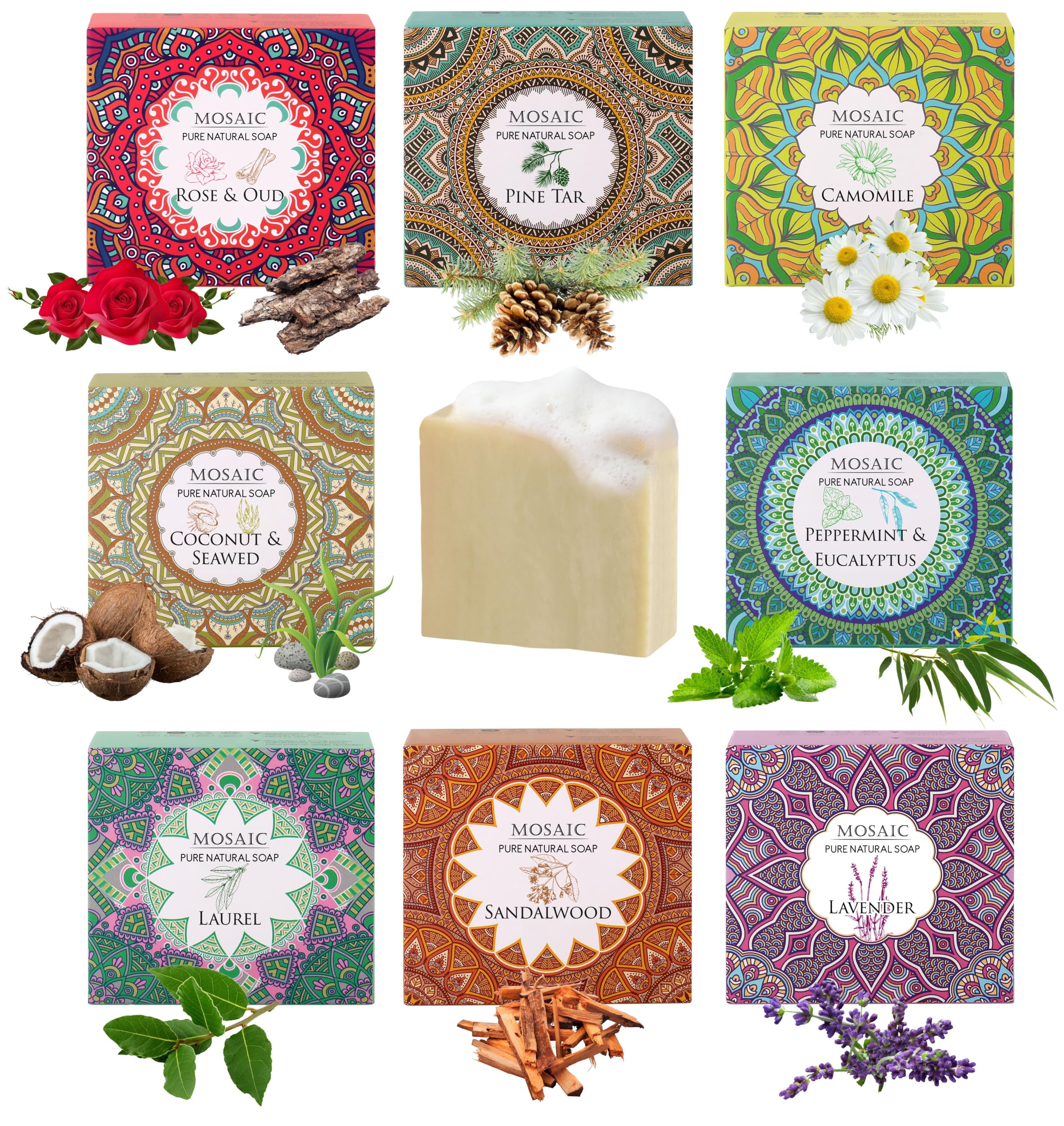 Aegean bar soap with organic ingredients shown in a close-up for a refreshing cleanse.