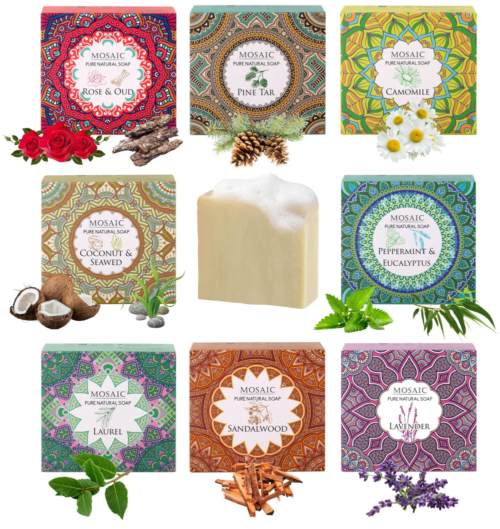 Aegean bar soap with organic ingredients shown in a close-up for a refreshing cleanse.