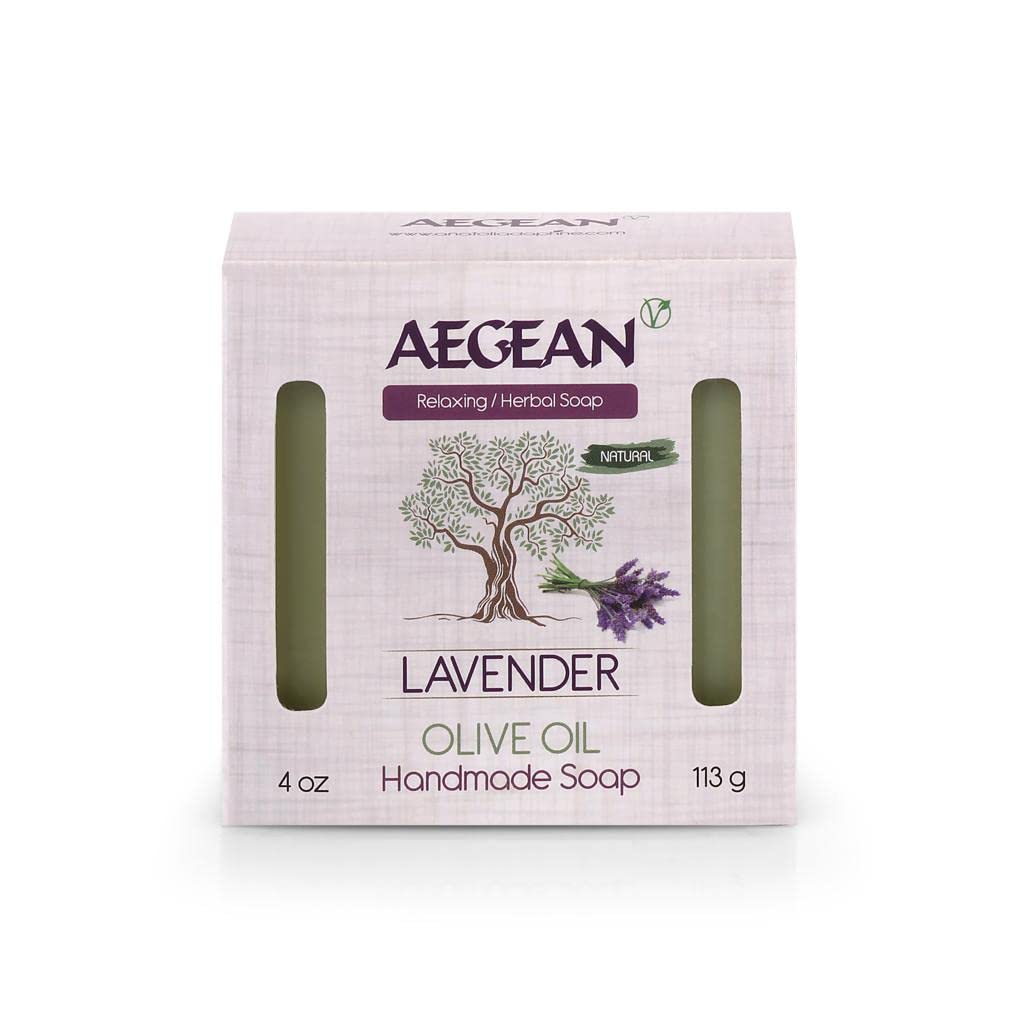 Aegean bar soap packaging shown in a natural, simple presentation.