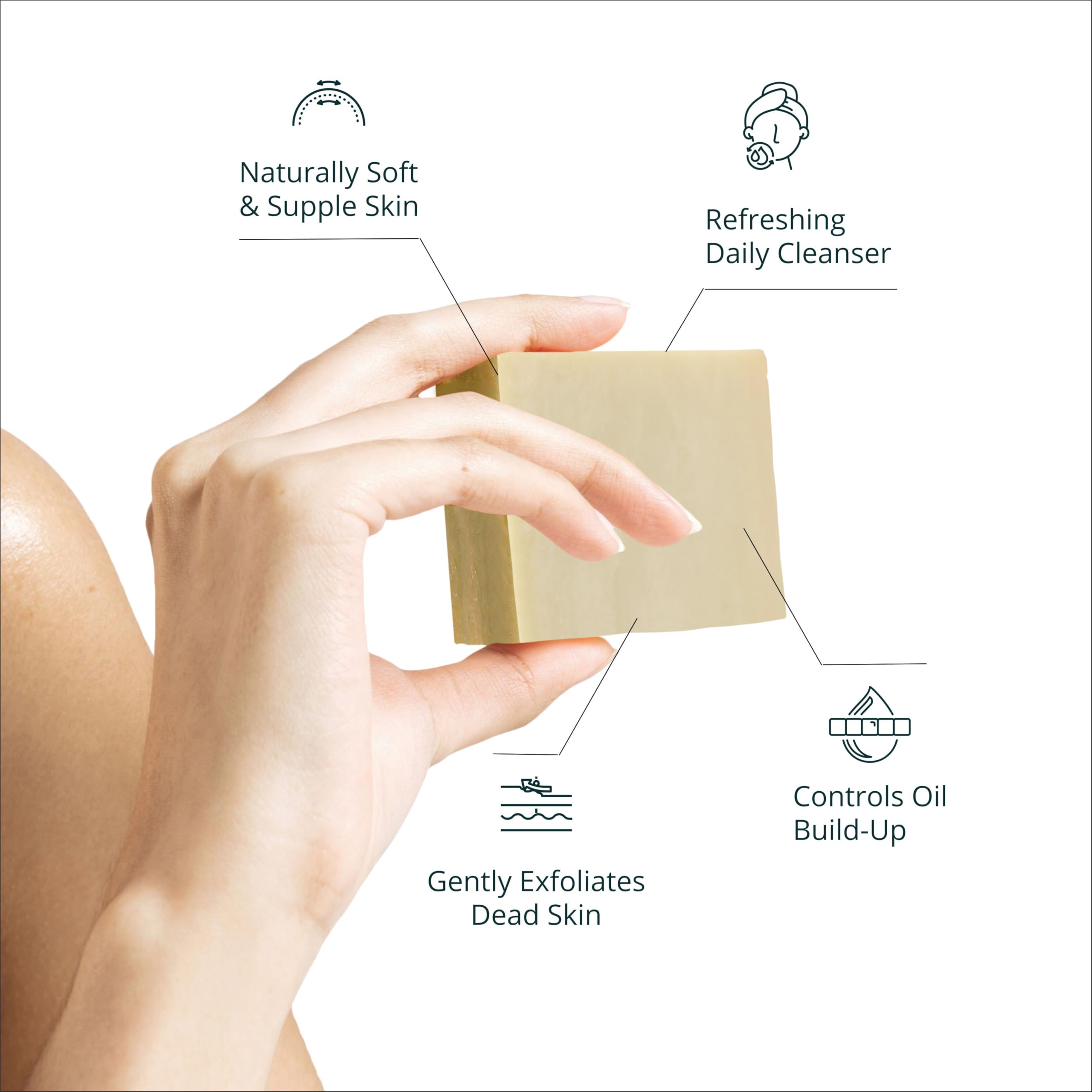 Aegean bar soap lathers smoothly, highlighting vegan formulation for daily use.