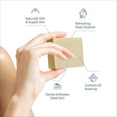 Aegean bar soap lathers smoothly, highlighting vegan formulation for daily use.