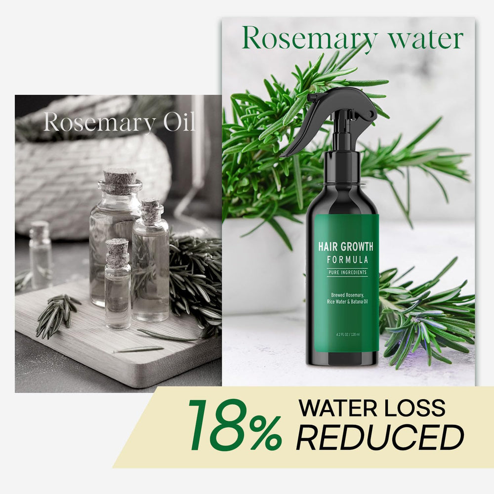 Aemerry Rosemary Water Spray bottle with biotin hints at nourishing vitamins.