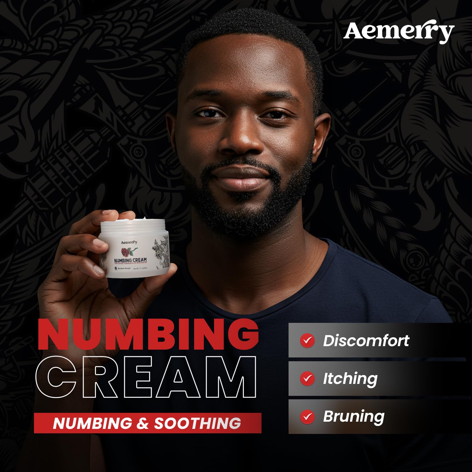 Aemerry Tattoo Numbing Cream application steps guide smoother prep.