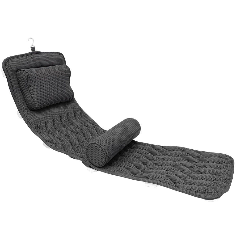 Aeroivi full body bath pillow with suction cups anchors securely for a relaxing soak.