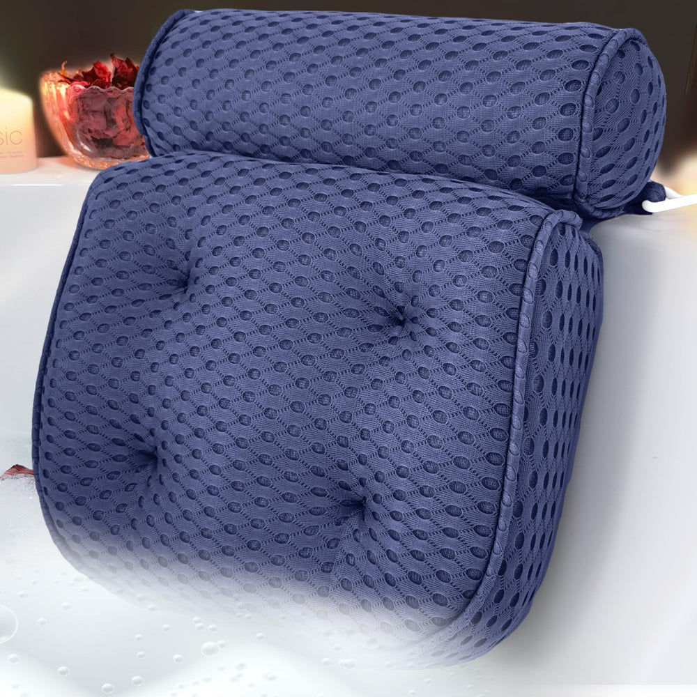 AEROiVi luxury bath pillow resting in tub offering neck support