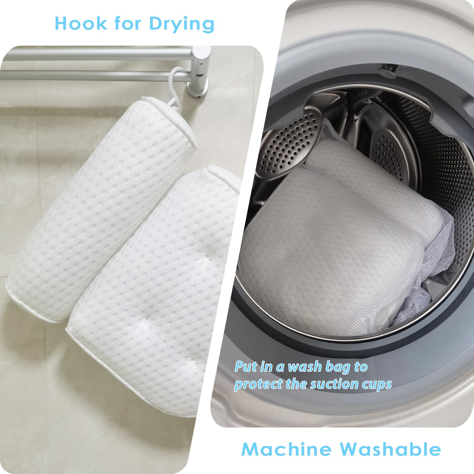 AEROiVi bath pillow is easy to clean and dries quickly after use.