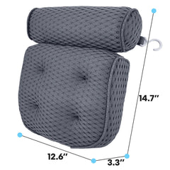 AEROiVi Luxury Bath Pillow tub neck support demonstrates universal fit on many tub styles.
