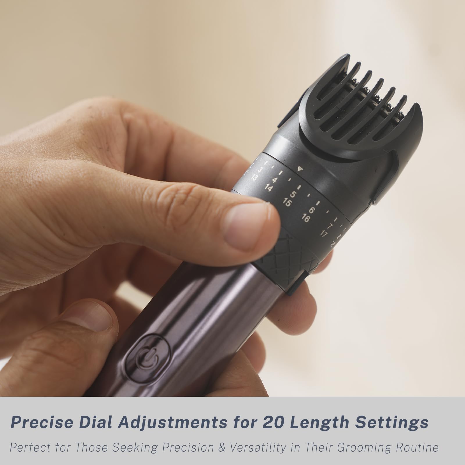 Aesfee all-in-one grooming kit with beard, hair, and body attachments.