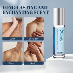 Close-up of Aeshory pheromone perfume reveals texture and natural ingredients.