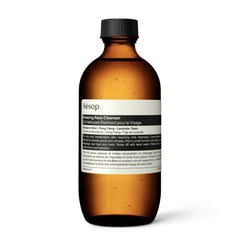 Aesop Amazing Face Cleanser bottle pour demonstrates gentle daily cleansing
