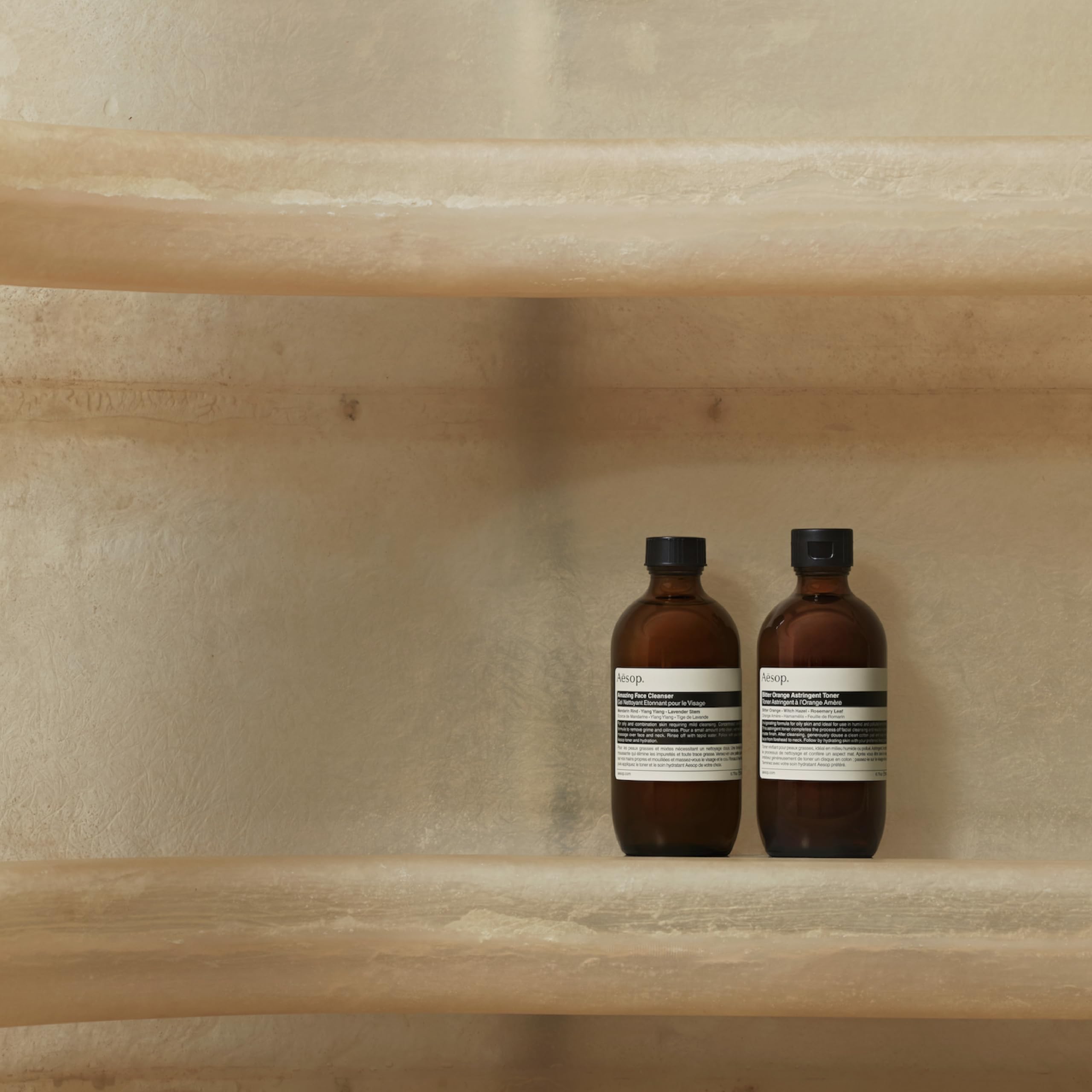 Aesop Amazing Face Cleanser foam close-up shows low-foaming action for refreshed skin