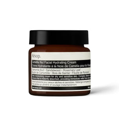 Aesop Camellia Nut Facial Hydrating Cream bottle delivers lasting hydration for dry skin.