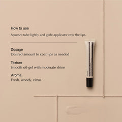 Aesop Cedar & Citrus Lip Balm application scene highlighting easy squeeze-tube precision.
