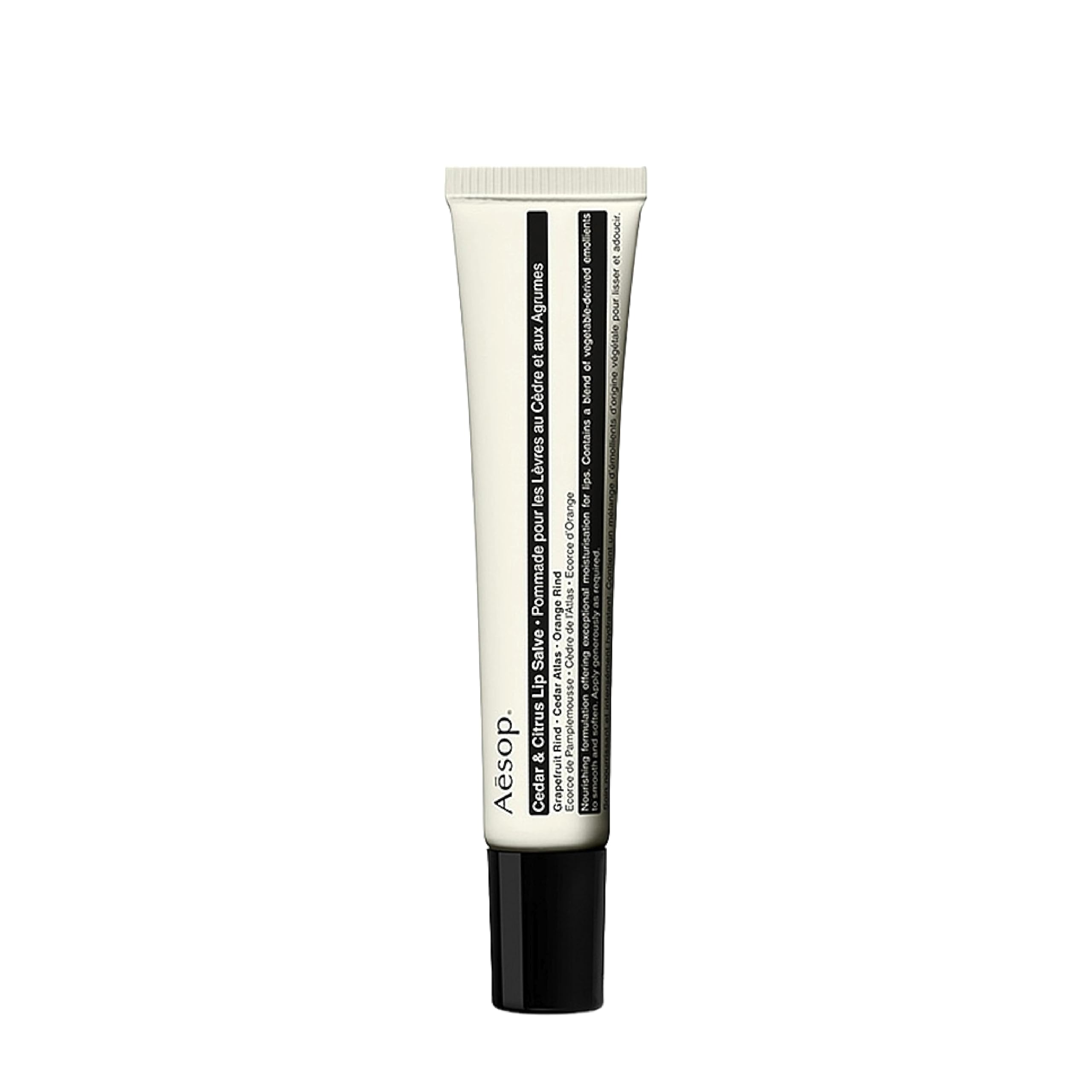 Aesop Cedar & Citrus Lip Balm packaging ready for on-the-go hydration and precise use.