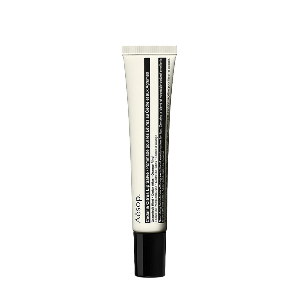 Aesop Cedar & Citrus Lip Balm packaging ready for on-the-go hydration and precise use.