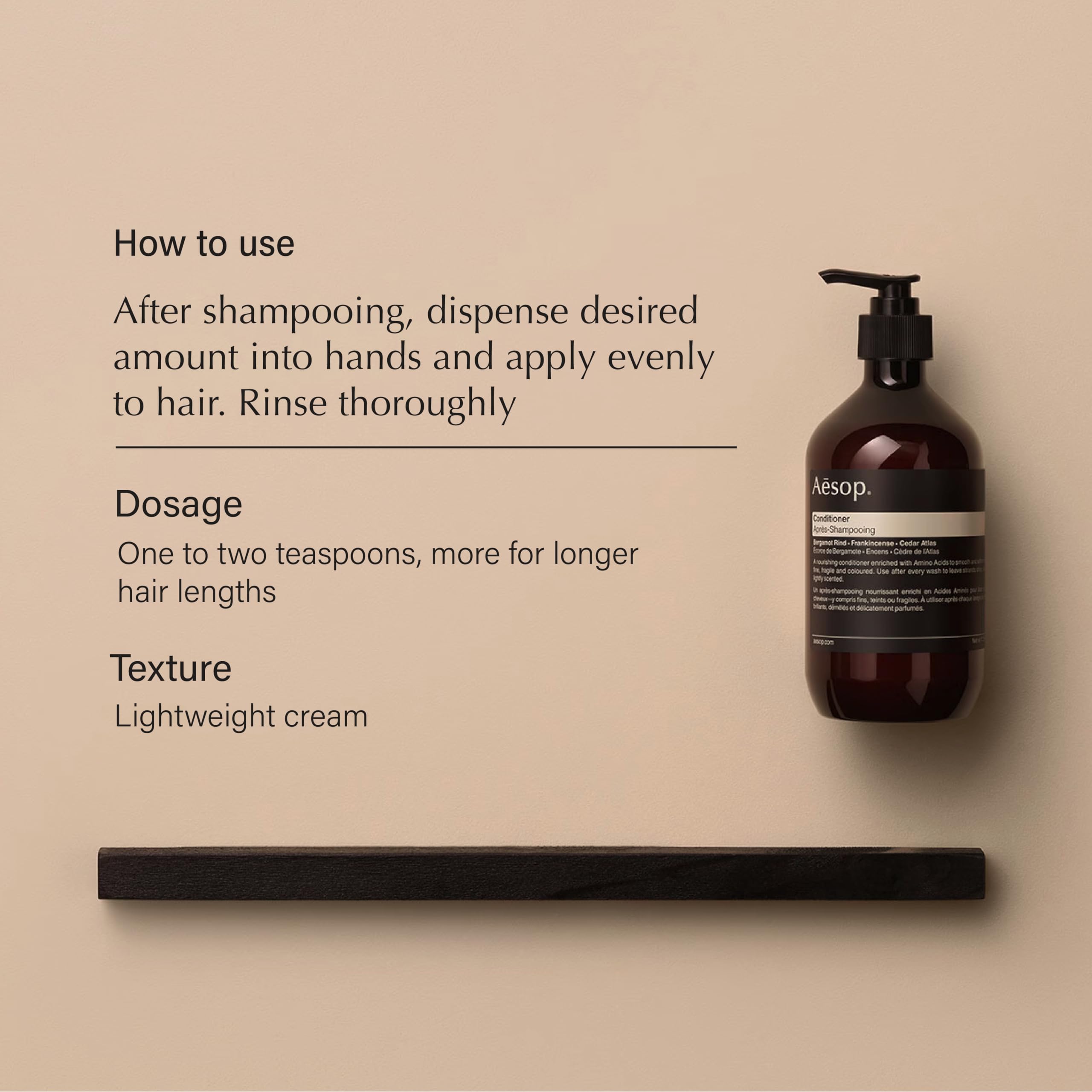Aesop Conditioner cream-texture close-up hints at hydrating feel for hair