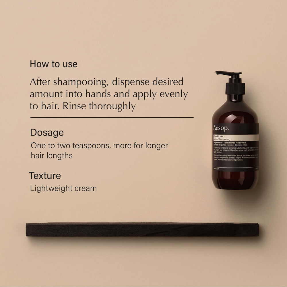 Aesop Conditioner cream-texture close-up hints at hydrating feel for hair