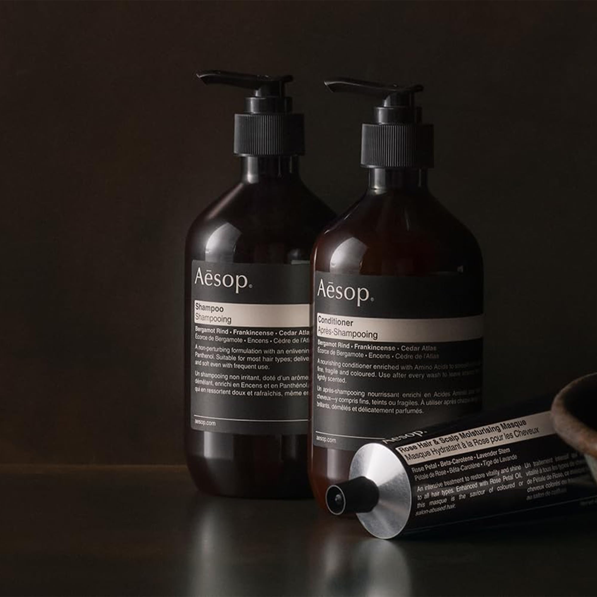 Aesop Conditioner dispenser-pump shot highlights easy, mess-free use