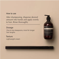 Aesop conditioner hair softness closeup illustrates smoothing on fragile or color-treated strands.