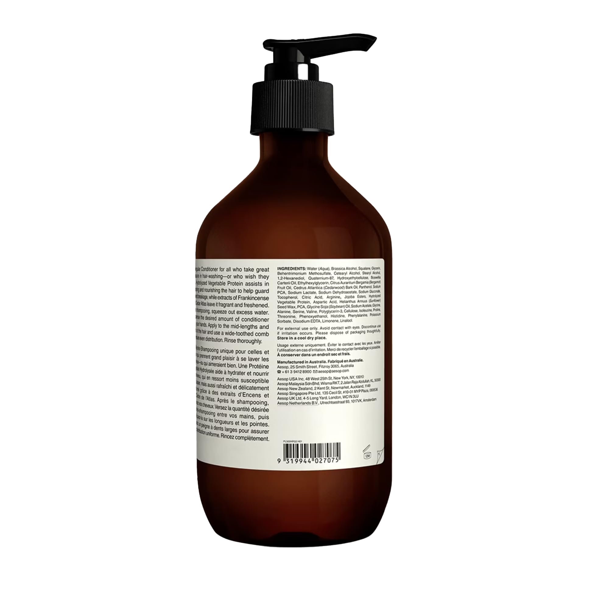 Aesop Conditioner packaging recycled-plastic badge signals sustainable packaging