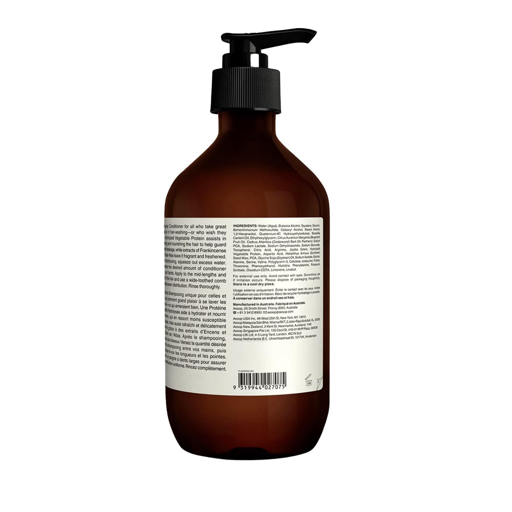 Aesop Conditioner packaging recycled-plastic badge signals sustainable packaging