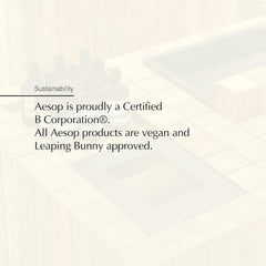 Aesop Deodorant Spray ingredients list featuring vetiver, coriander, and zinc ricinoleate.