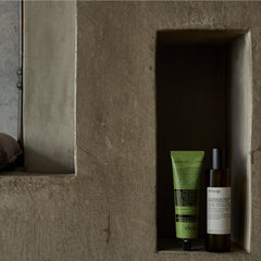 Green citrus aroma of Aesop Geranium Leaf Exfoliating Body Scrub.