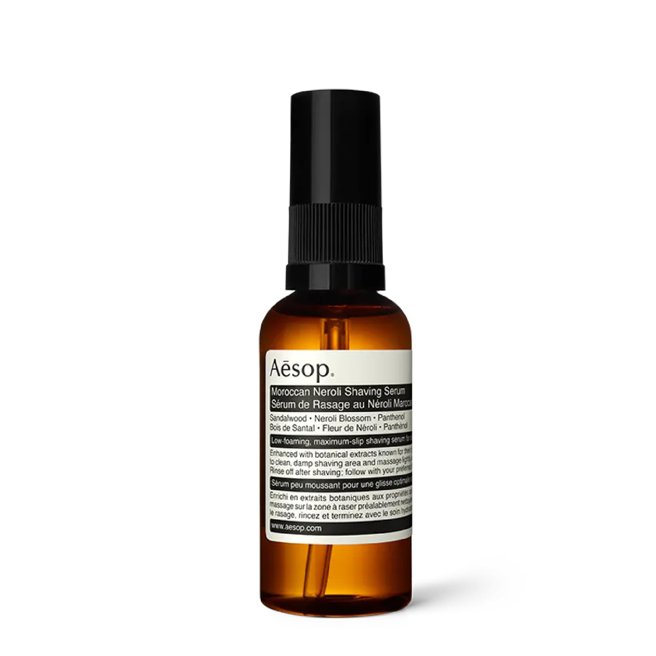 Aesop Moroccan Neroli Shaving Serum bottle ready for a smooth, razor-close shave