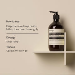 Aesop Reverence Aromatique Hand Wash pump bottles for easy daily cleansing with woody aroma