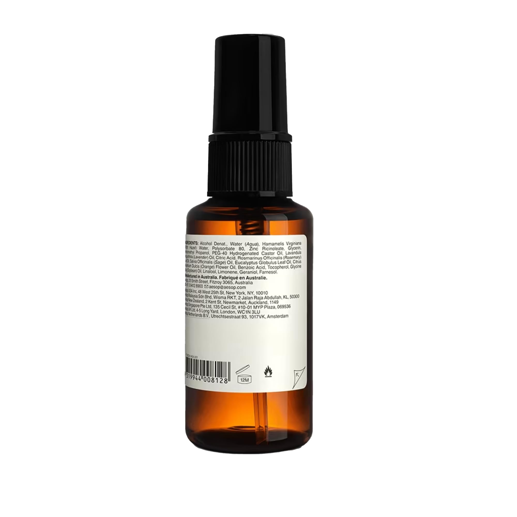 Aesop Witch Hazel component shown as soothing botanical extract