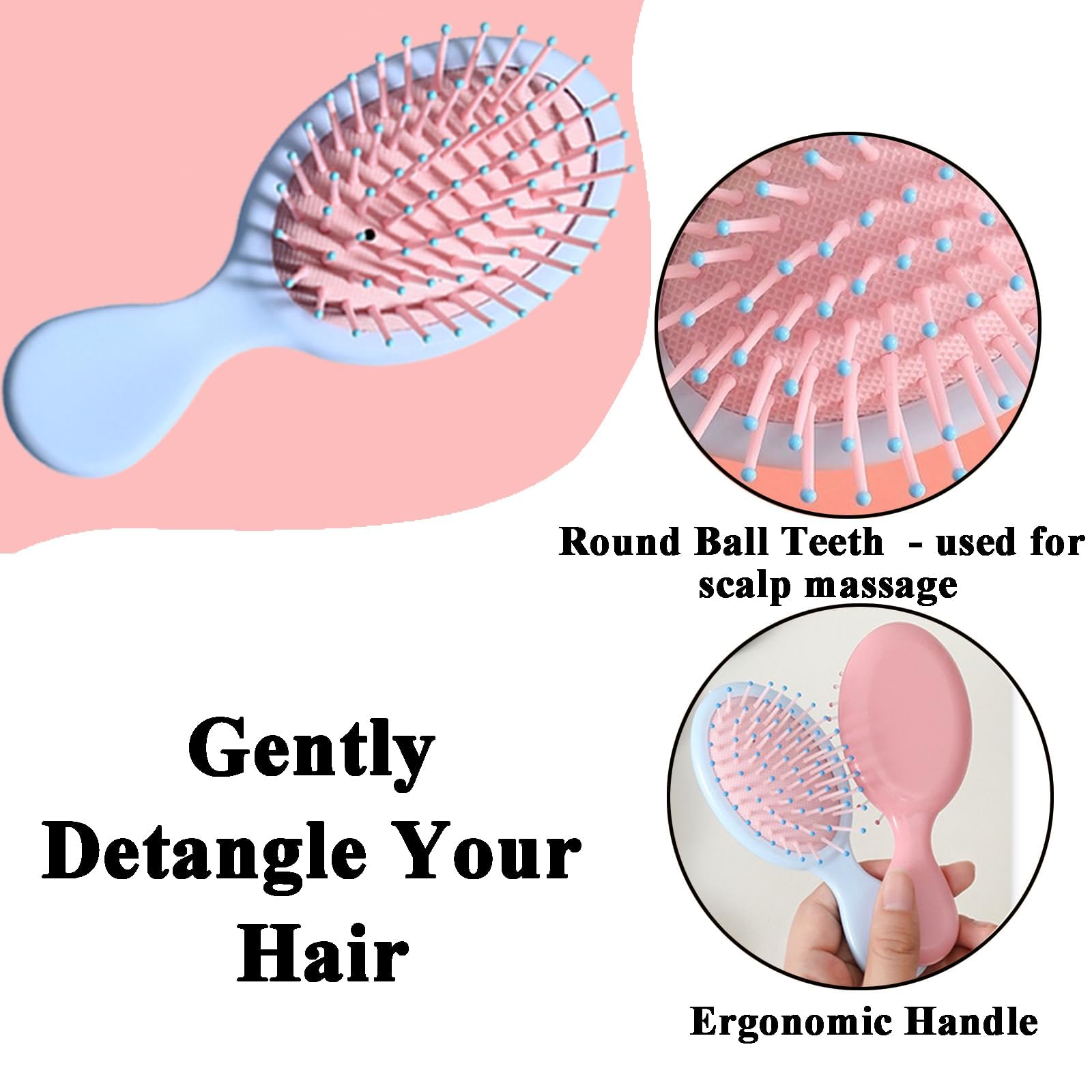 AESPAKO wet hair brush with soft bristles for gentle detangling.