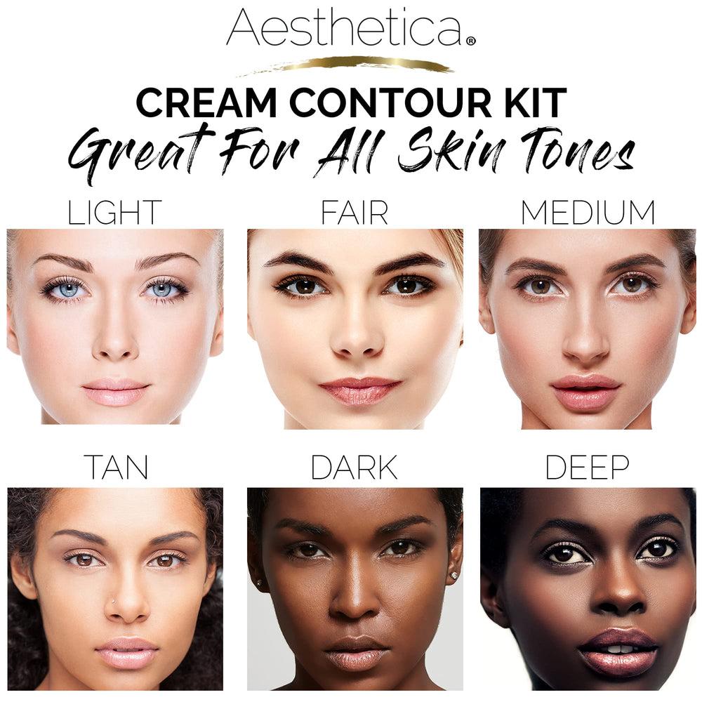 Aesthetica Cosmetics Cream Contour Kit highlight shades add brightness and dimensional glow
