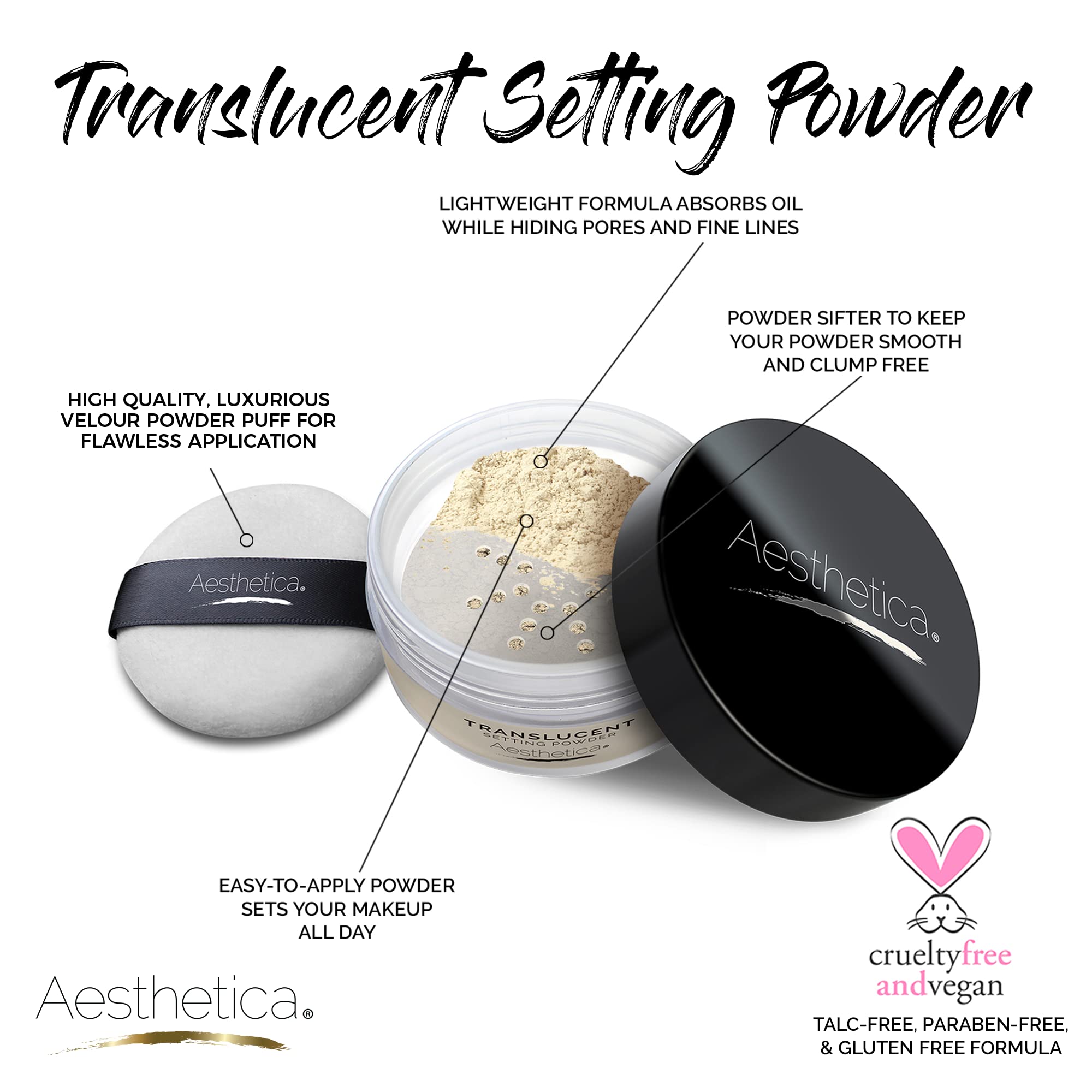 Aesthetica Velour Puff closeup for easy, flawless touch-ups.