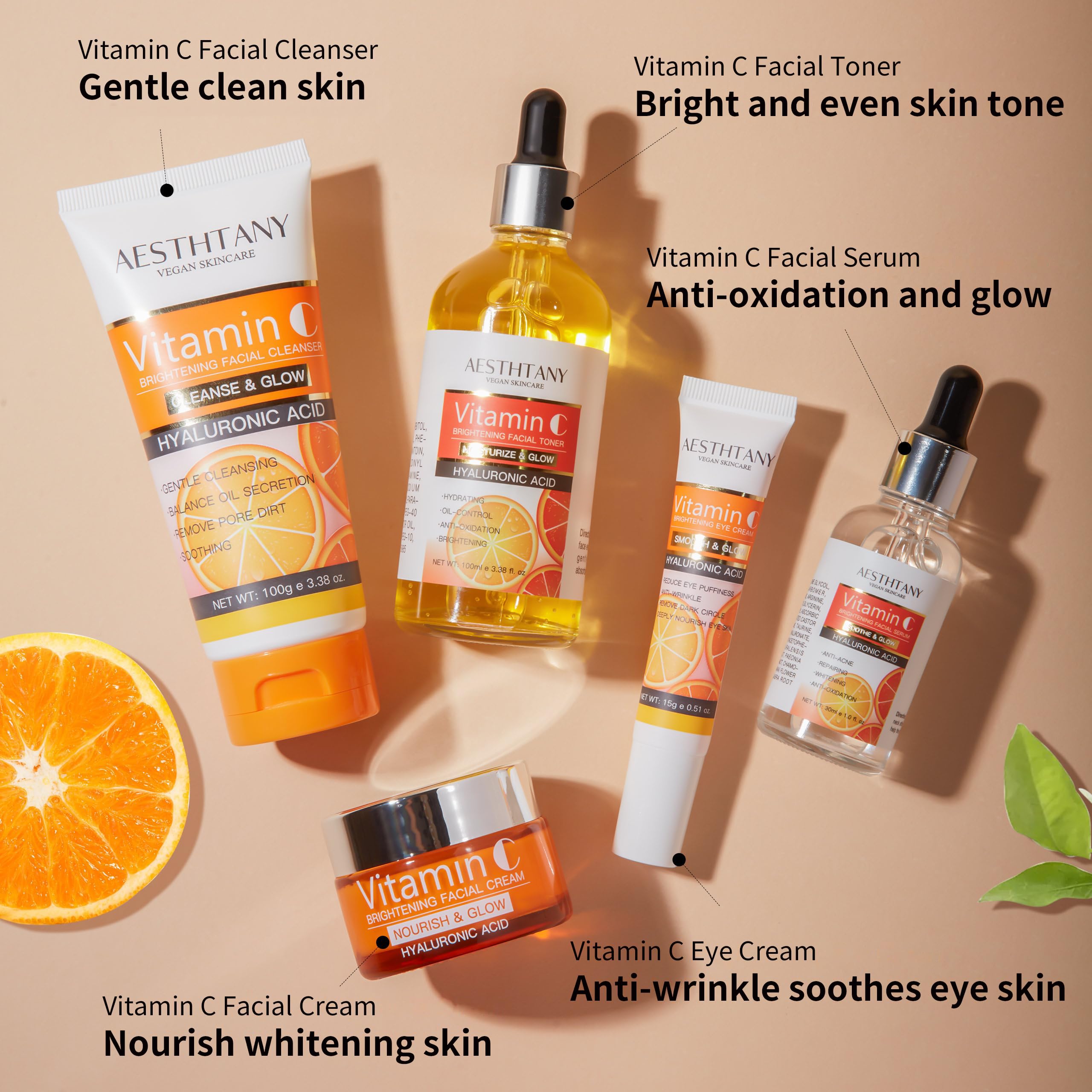 AESTHTANY Vitamin C Face Cream provides lasting moisture and softness.
