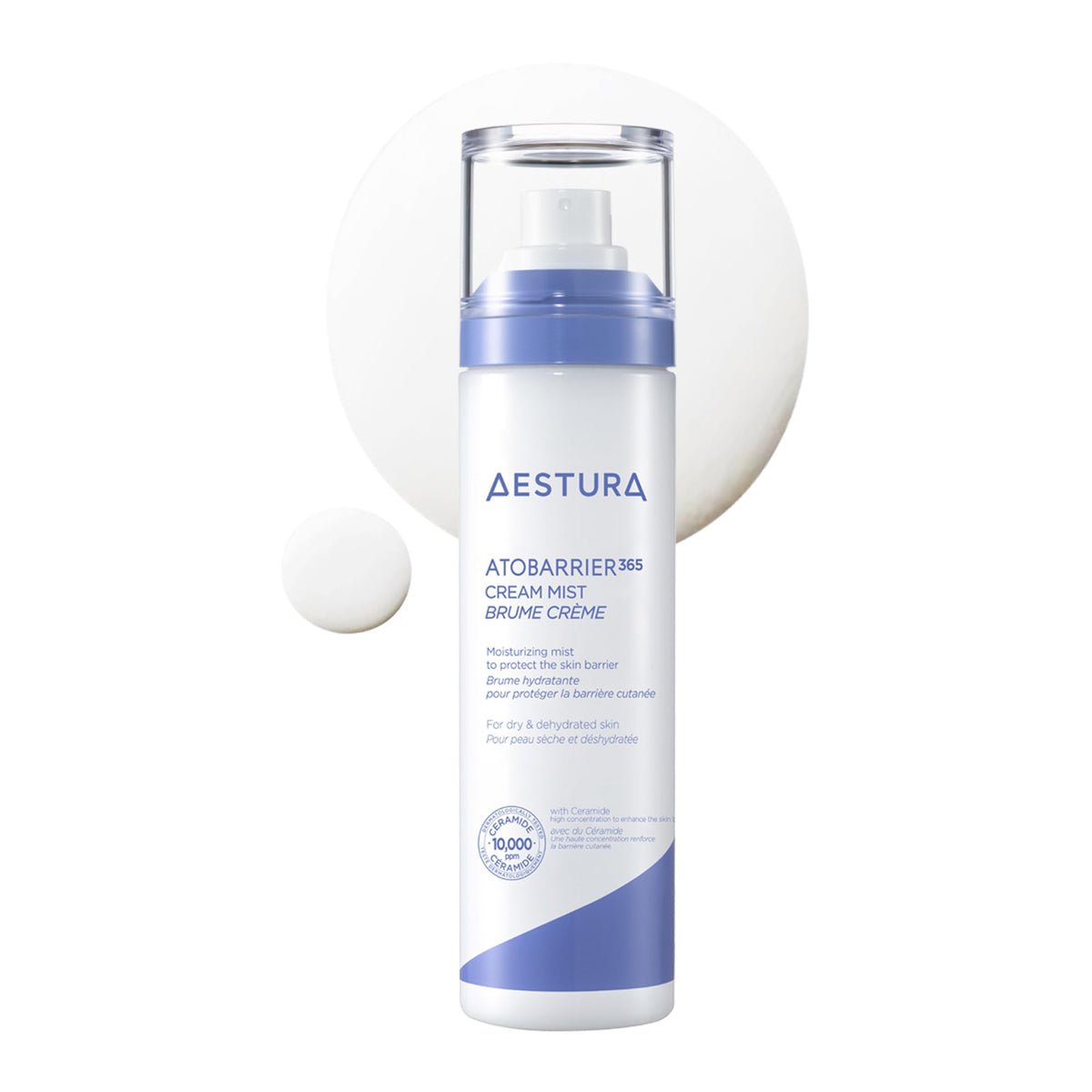 AESTURA ATOBARRIER365 cream mist bottle for portable hydration.