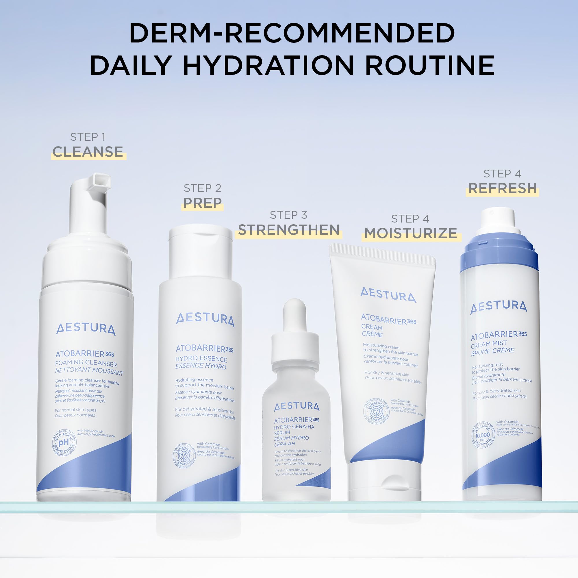 AESTURA ATOBARRIER365 on-the-go hydration in a compact bottle.