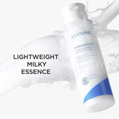 AESTURA ATOBARRIER365 hydro essence close-up shows fast-absorbing texture for sensitive skin