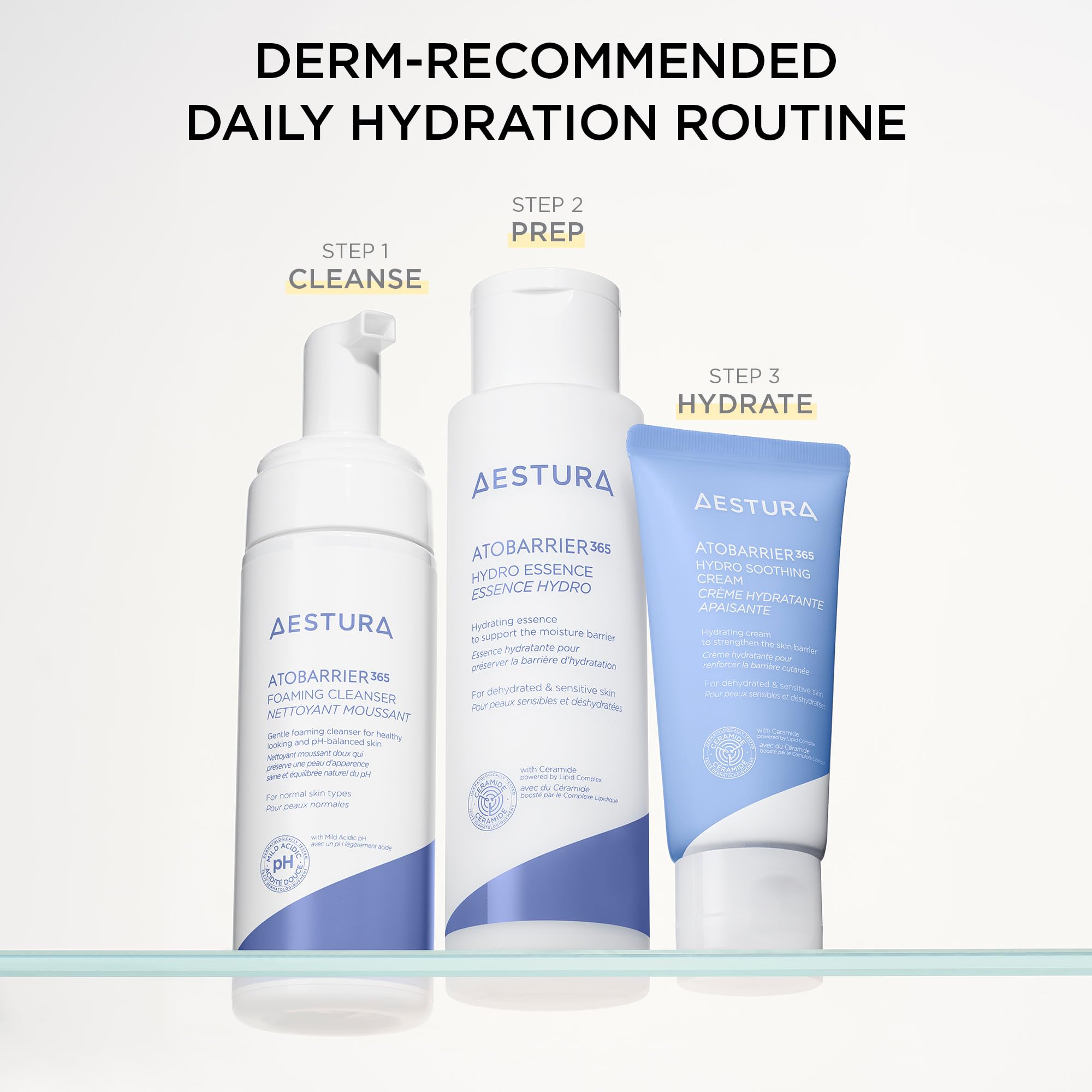 AESTURA ATOBARRIER365 texture close-up demonstrates non-greasy, fast-absorbing finish.