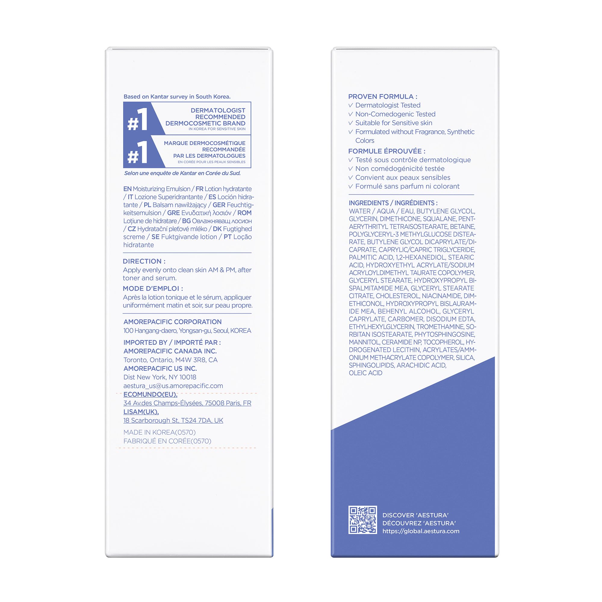 AESTURA ATOBARRIER365 packaging on table conveys minimal reliable daily moisturizer.