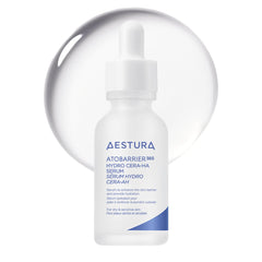 AESTURA ATOBARRIER365 serum bottle close-up, suggesting deep hydration and barrier support.