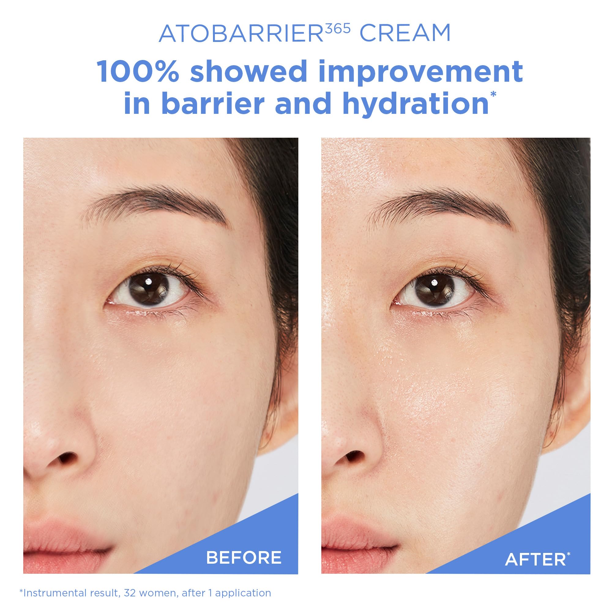 AESTURA ATOBARRIER365 skincare routine shot showing application on clean skin.