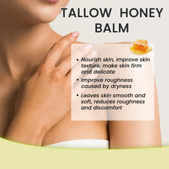 Aethra balm label detail highlighting handmade, all-natural skincare with grass-fed tallow and honey.