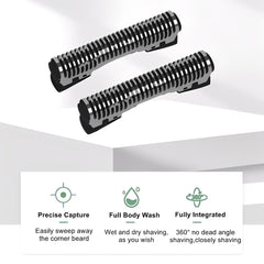 AETUXU ARC5 inner-blades close-up delivering precise base-hair cuts.