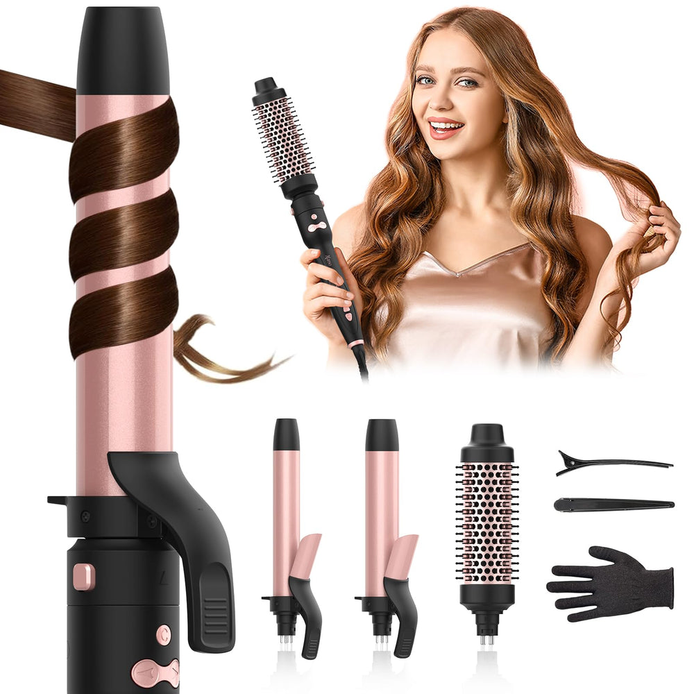 AFANSO automatic rotating curling iron set, 1-inch barrel close-up, quick curls with even heat