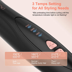 AFANSO curling iron with ionic technology close-up smoothing frizz and adding shine