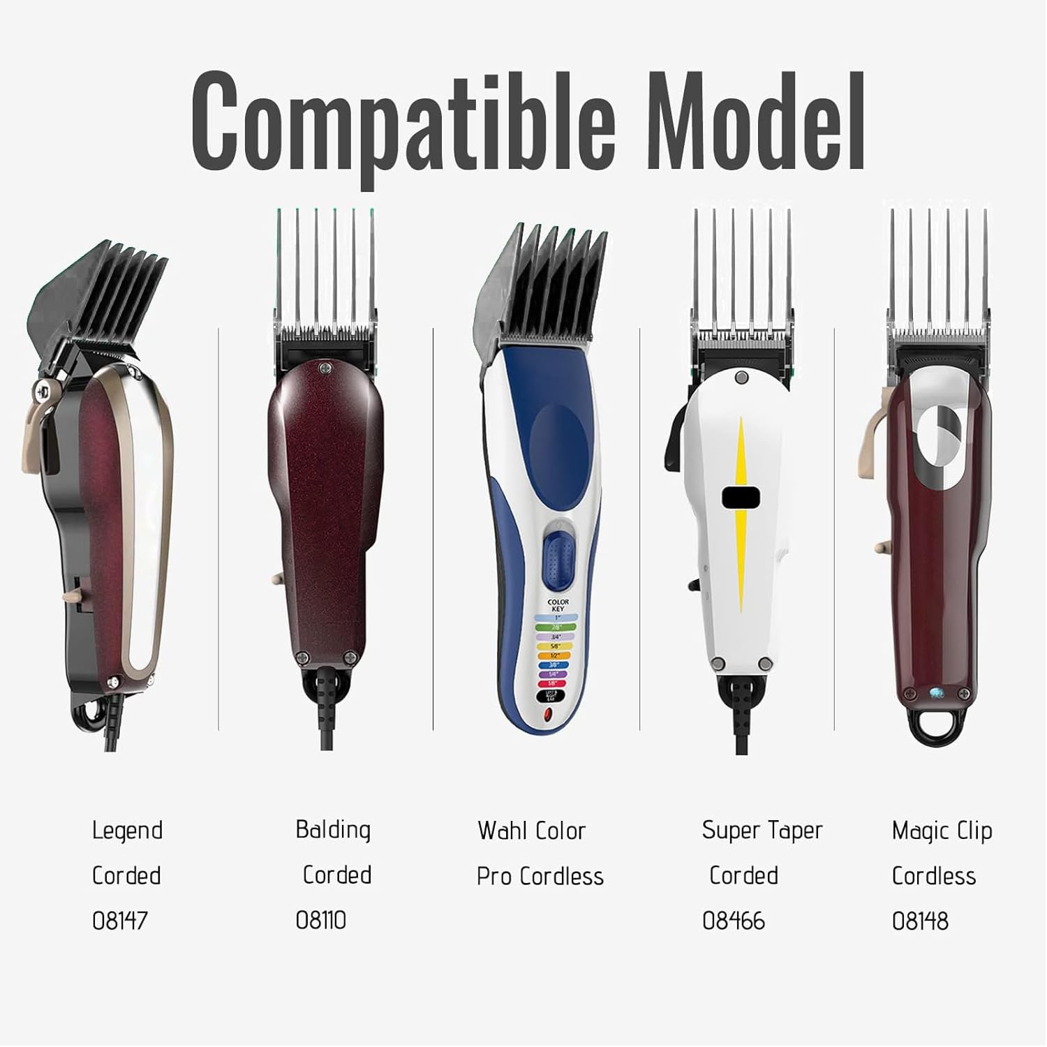 AFANSO Mega clipper guards 1-75inch length for close-fade detailing.
